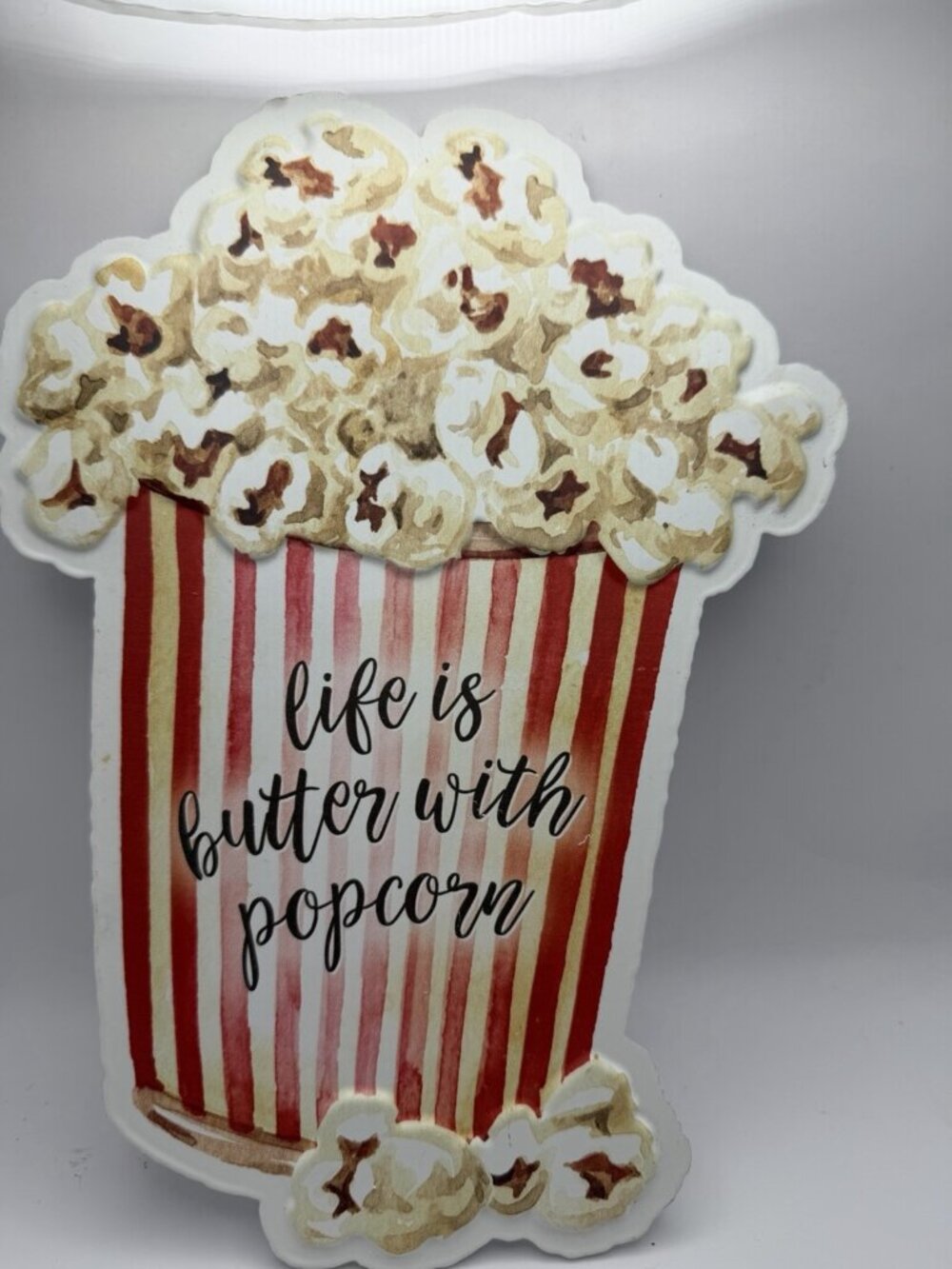 Popcorn Sign Life Is Better Movie DVD TV Home Cinema Vintage Style Wall Decor